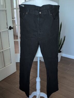 Levi's Black 501 Premium Denim Jeans Black Buttonfly 40 X 34